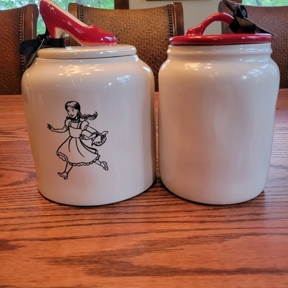 RAE DUNN There's no place like home canister set of 2.  Wizard of Oz. Wicked.